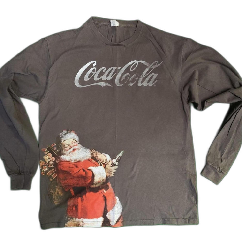 Vintage Y2K Coca Cola Santa long sleeve tee size L 100% cotton